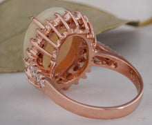 Load image into Gallery viewer, 5.85 Carats Natural Impressive Australian Opal and Diamond 14K Solid Rose Gold Ring