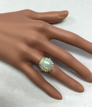 Load image into Gallery viewer, 5.85 Carats Natural Impressive Australian Opal and Diamond 14K Solid Rose Gold Ring