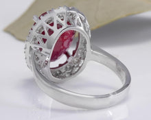 Load image into Gallery viewer, 9.65 Carats Impressive Natural Red Ruby and Diamond 14K White Gold Ring