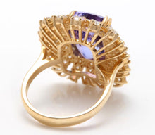 Load image into Gallery viewer, 10.20 Carats Natural Very Nice Looking Tanzanite and Diamond 14K Solid Yellow Gold Ring