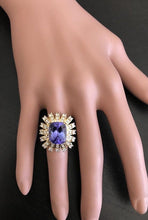 Load image into Gallery viewer, 10.20 Carats Natural Very Nice Looking Tanzanite and Diamond 14K Solid Yellow Gold Ring