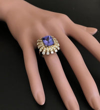 Load image into Gallery viewer, 10.20 Carats Natural Very Nice Looking Tanzanite and Diamond 14K Solid Yellow Gold Ring