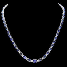 Load image into Gallery viewer, 29.10Ct Natural Blue Sapphire and Diamond 14K Solid White Gold Necklace