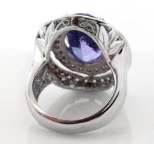 Load image into Gallery viewer, 9.70 Carats Natural Very Nice Looking Tanzanite and Diamond 14K Solid White Gold Ring