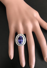 Load image into Gallery viewer, 9.70 Carats Natural Very Nice Looking Tanzanite and Diamond 14K Solid White Gold Ring