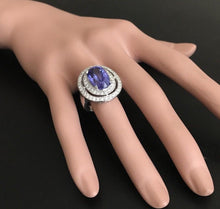 Load image into Gallery viewer, 9.70 Carats Natural Very Nice Looking Tanzanite and Diamond 14K Solid White Gold Ring