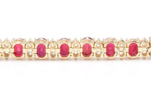 Load image into Gallery viewer, Very Beautiful 29.80 Carats Ruby &amp; Natural Diamond 14K Solid Yellow Gold Bracelet