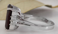 Load image into Gallery viewer, 9.25 Carats Natural Impressive Red Garnet and Diamond 14K White Gold Ring