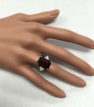 Load image into Gallery viewer, 9.25 Carats Natural Impressive Red Garnet and Diamond 14K White Gold Ring