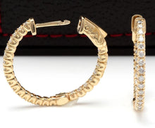 Load image into Gallery viewer, Exquisite 1.15 Carats Natural Diamond 14K Solid Yellow Gold Hoop Earrings