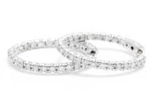 Load image into Gallery viewer, Exquisite 2.00 Carats Natural Diamond 14K Solid White Gold Hoop Earrings