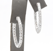 Load image into Gallery viewer, Exquisite 2.00 Carats Natural Diamond 14K Solid White Gold Hoop Earrings