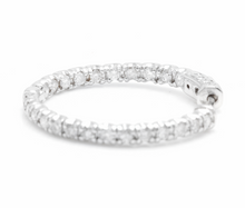 Load image into Gallery viewer, Exquisite 2.00 Carats Natural Diamond 14K Solid White Gold Hoop Earrings