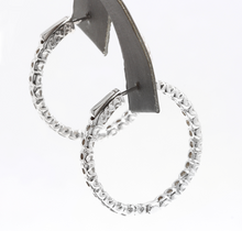 Load image into Gallery viewer, Exquisite 2.00 Carats Natural Diamond 14K Solid White Gold Hoop Earrings