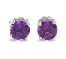 Load image into Gallery viewer, Exquisite 1.80 Carats Natural Amethyst 14K Solid White Gold Martini Stud Earrings