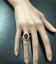 Load image into Gallery viewer, 5.60 Carats Gorgeous Natural Red Ruby and Diamond 14K Solid Yellow Gold Ring