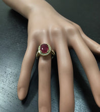 Load image into Gallery viewer, 5.60 Carats Gorgeous Natural Red Ruby and Diamond 14K Solid Yellow Gold Ring