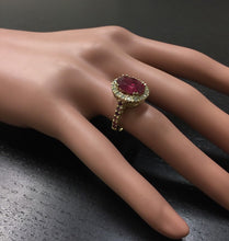 Load image into Gallery viewer, 5.60 Carats Gorgeous Natural Red Ruby and Diamond 14K Solid Yellow Gold Ring