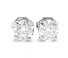 Load image into Gallery viewer, Exquisite 1.60 Carats Natural Diamond 14K Solid White Gold Stud Earrings