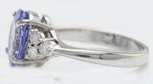 Load image into Gallery viewer, 4.15 Carats Natural Very Nice Looking Tanzanite and Diamond 14K Solid White Gold Ring