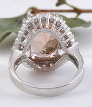 Load image into Gallery viewer, 7.70 Carats Exquisite Natural Morganite and Diamond 14K Solid White Gold Ring