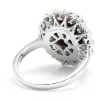 Load image into Gallery viewer, 8.80 Carats Exquisite Natural Blue Sapphire and Diamond 14K Solid White Gold Ring