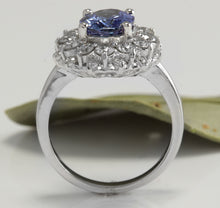 Load image into Gallery viewer, 4.75 Carats Natural Very Nice Looking Tanzanite and Diamond 14K Solid White Gold Ring