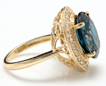 Load image into Gallery viewer, 5.40 Carats Impressive Natural Aquamarine and Diamond 14K Solid White Gold Ring