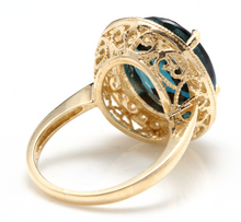 Load image into Gallery viewer, 5.40 Carats Impressive Natural Aquamarine and Diamond 14K Solid White Gold Ring