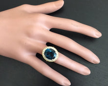 Load image into Gallery viewer, 5.40 Carats Impressive Natural Aquamarine and Diamond 14K Solid White Gold Ring