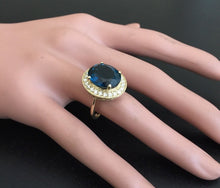 Load image into Gallery viewer, 5.40 Carats Impressive Natural Aquamarine and Diamond 14K Solid White Gold Ring