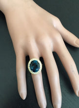Load image into Gallery viewer, 5.40 Carats Impressive Natural Aquamarine and Diamond 14K Solid White Gold Ring