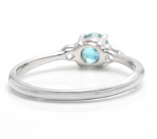 Load image into Gallery viewer, 1.30 Carats Natural Very Nice Looking Zircon and Diamond 14K Solid White Gold Ring