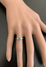 Load image into Gallery viewer, 1.30 Carats Natural Very Nice Looking Zircon and Diamond 14K Solid White Gold Ring