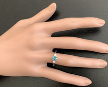 Load image into Gallery viewer, 1.30 Carats Natural Very Nice Looking Zircon and Diamond 14K Solid White Gold Ring