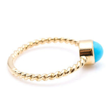 Load image into Gallery viewer, Splendid Exquisite Natural Turquoise 14K Solid Yellow Gold Ring