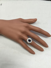 Load image into Gallery viewer, 2.70 Carats Natural Blue Sapphire and Diamond 14K Solid White Gold Ring