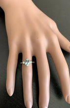 Load image into Gallery viewer, 1.16 Carats Impressive Natural Aquamarine and Diamond 14K Solid White Gold Ring