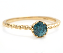 Load image into Gallery viewer, Beautiful Natural Blue Zircon 14K Solid Yellow Gold Ring