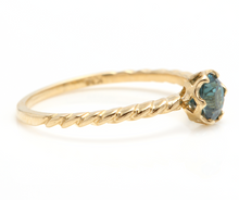 Load image into Gallery viewer, Beautiful Natural Blue Zircon 14K Solid Yellow Gold Ring