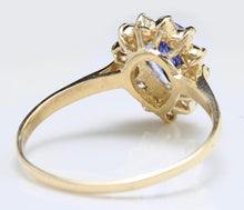 Load image into Gallery viewer, 2.55 Carats Natural Splendid Tanzanite and Diamond 14K Solid Yellow Gold Ring
