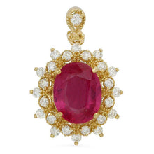 Load image into Gallery viewer, 6.70Ct Natural Red Ruby and Natural Diamond 14K Solid Yellow Gold Necklace