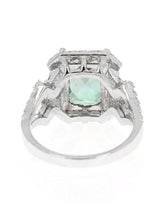 Load image into Gallery viewer, 4.95 Carats Natural Very Nice Looking Green Tourmaline and Diamond 14K Solid White Gold Ring