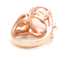 Load image into Gallery viewer, 10.15 Carats Exquisite Natural Morganite and Diamond 14K Solid Rose Gold Ring