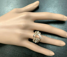 Load image into Gallery viewer, 10.15 Carats Exquisite Natural Morganite and Diamond 14K Solid Rose Gold Ring