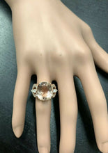 Load image into Gallery viewer, 10.15 Carats Exquisite Natural Morganite and Diamond 14K Solid Rose Gold Ring