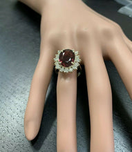 Load image into Gallery viewer, 8.50 Carats Natural Very Nice Looking Tourmaline and Diamond 14K Solid Yellow Gold Ring