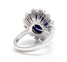 Load image into Gallery viewer, 7.20 Carats Natural Sapphire and Diamond 18K Solid White Gold Ring
