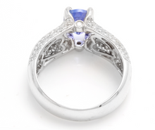 Load image into Gallery viewer, 2.60 Carats Natural Very Nice Looking Tanzanite and Diamond 18K Solid White Gold Ring