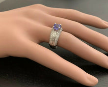 Load image into Gallery viewer, 2.60 Carats Natural Very Nice Looking Tanzanite and Diamond 18K Solid White Gold Ring